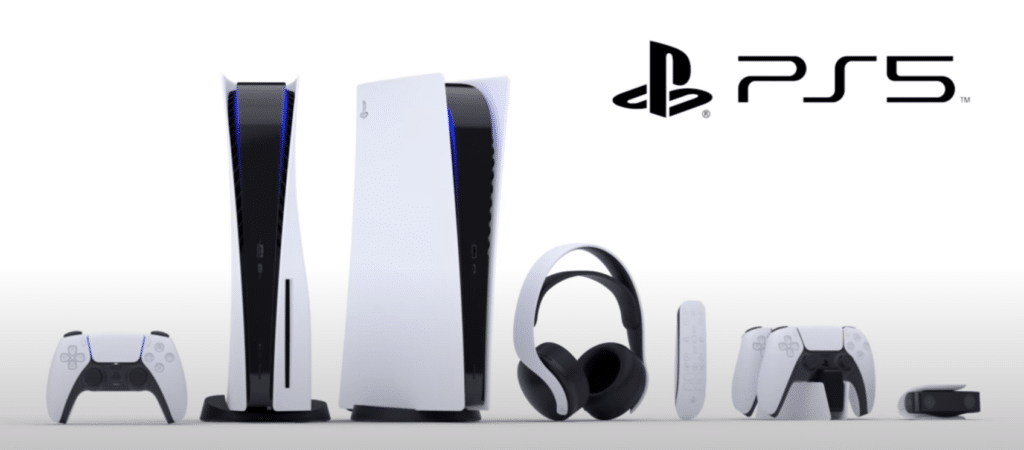 PS5 billede sammen med tilbehør PS5 billede sammen med tilbehør